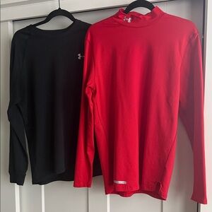 Men’s Under Armour Black and Red Long Sleeve Tops
